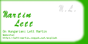 martin lett business card